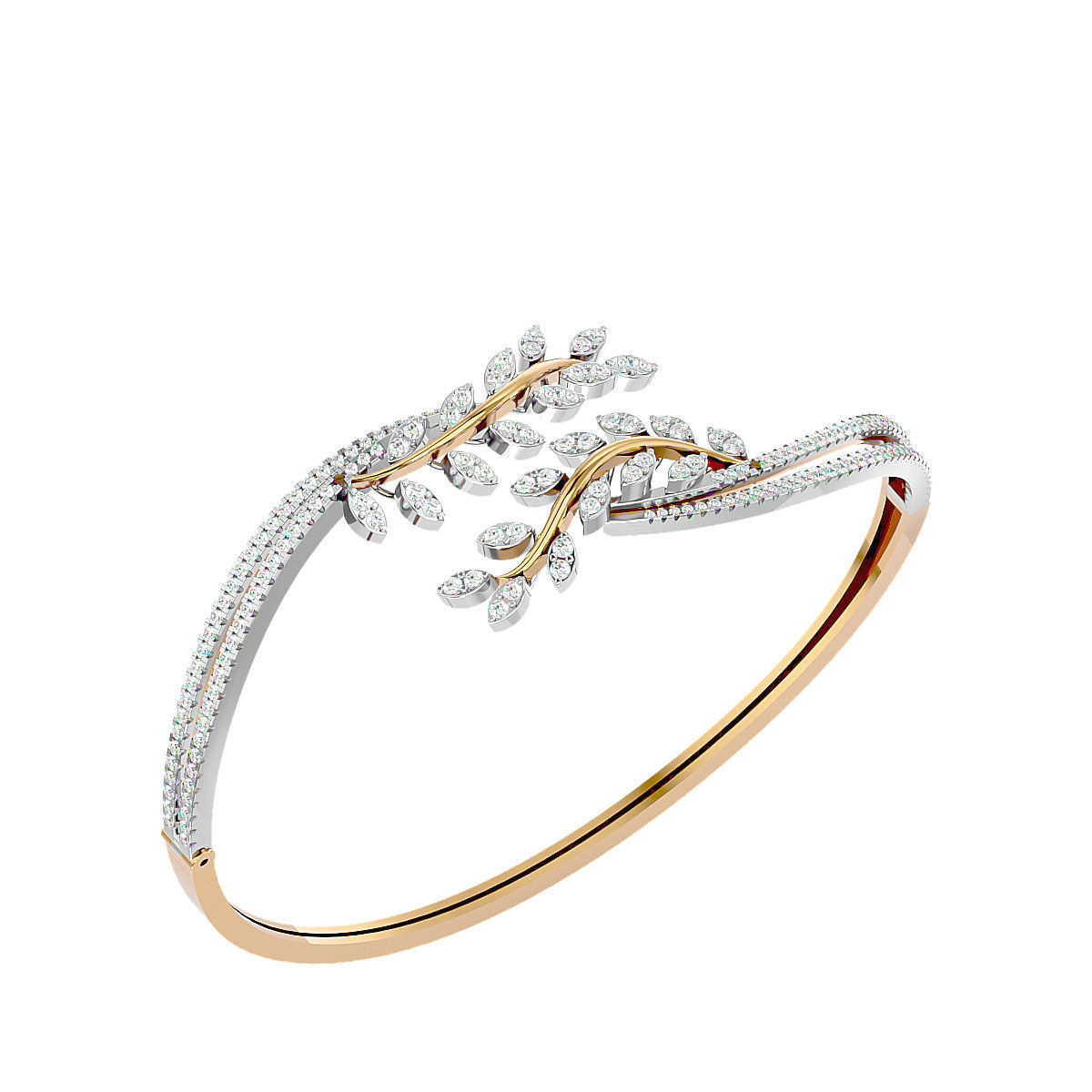 Leaf Diamond Bracelet 3dm stl render detail 3D print model_14