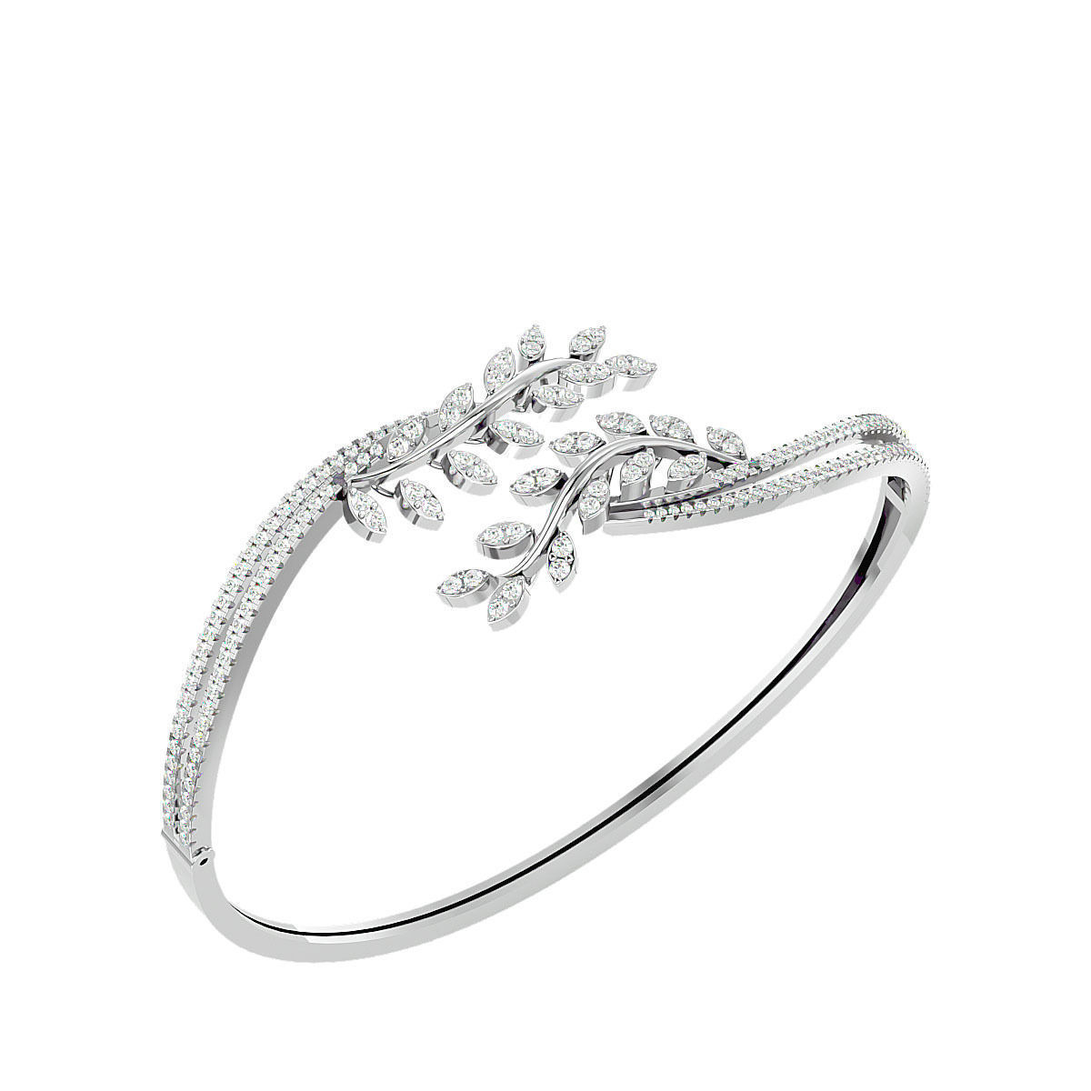 Leaf Diamond Bracelet 3dm stl render detail 3D print model_12