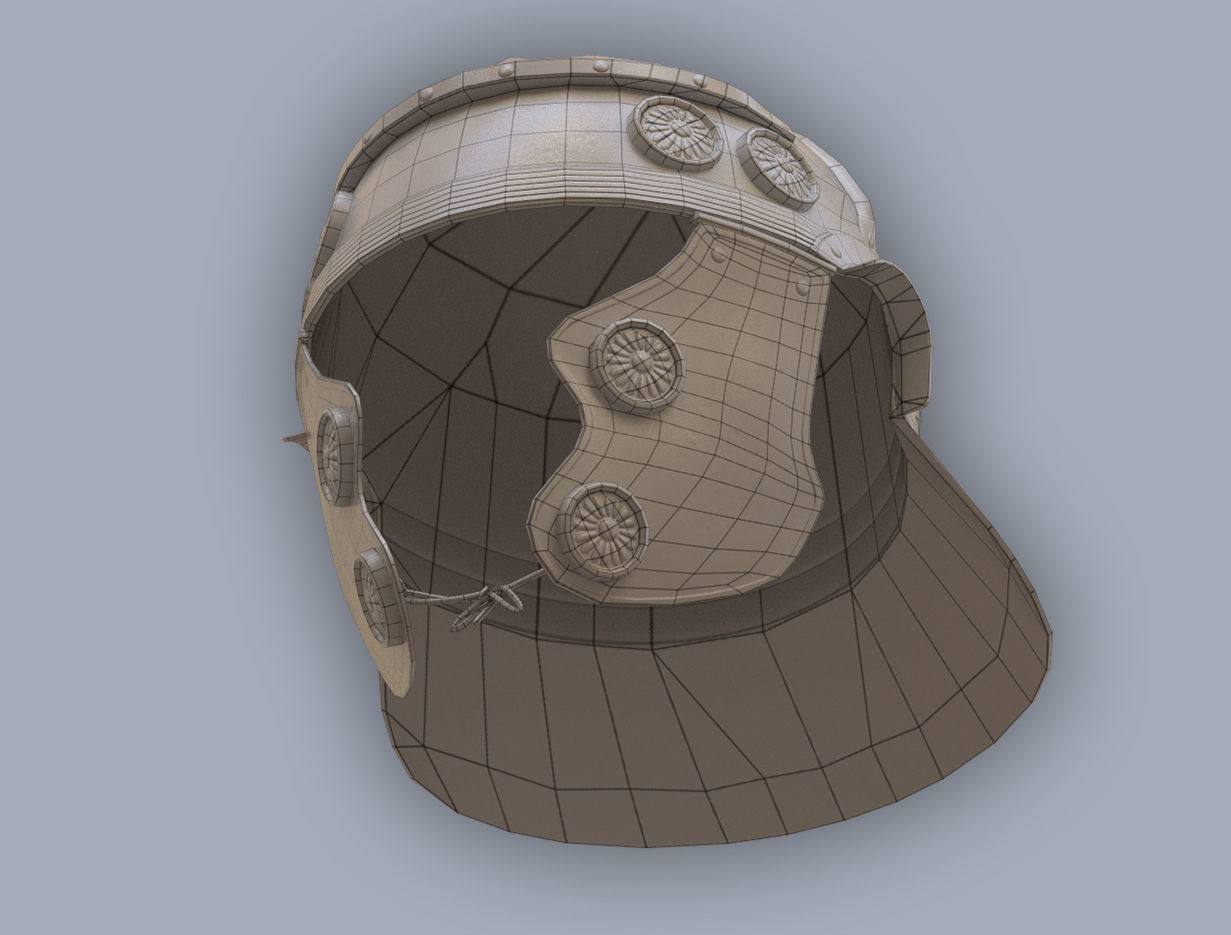 Ancient Legionary Roman Helmet Galea Low-poly 3D model_11