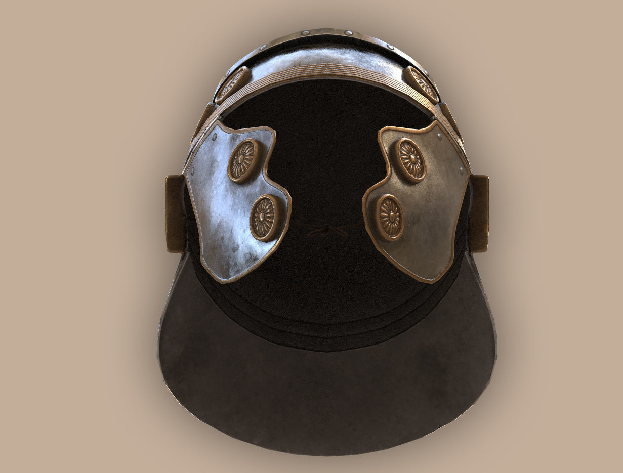 Ancient Legionary Roman Helmet Galea Low-poly 3D model_8