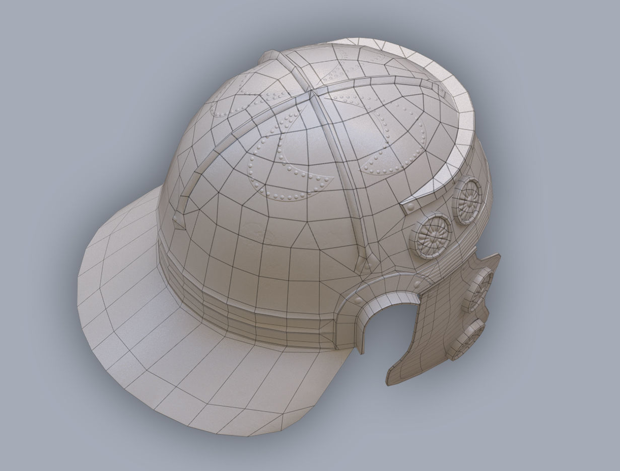 Ancient Legionary Roman Helmet Galea Low-poly 3D model_10