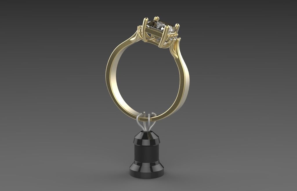 Solit rose gold engagement ring 3D print model_3