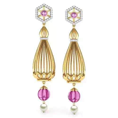 Long Pillar Drop Earrings