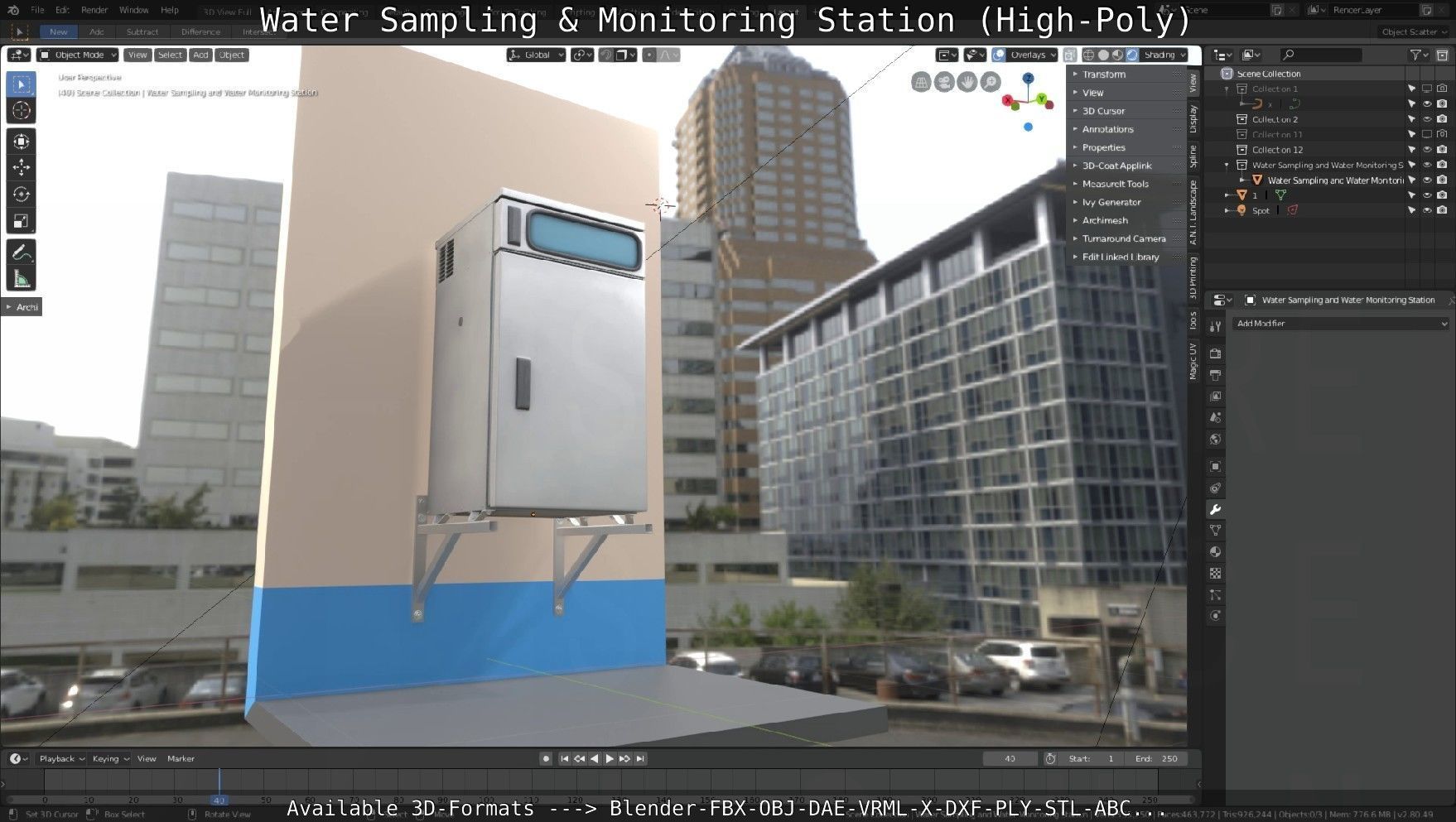 Water Sampling and Monitoring Station High-Poly Version 3D model_4
