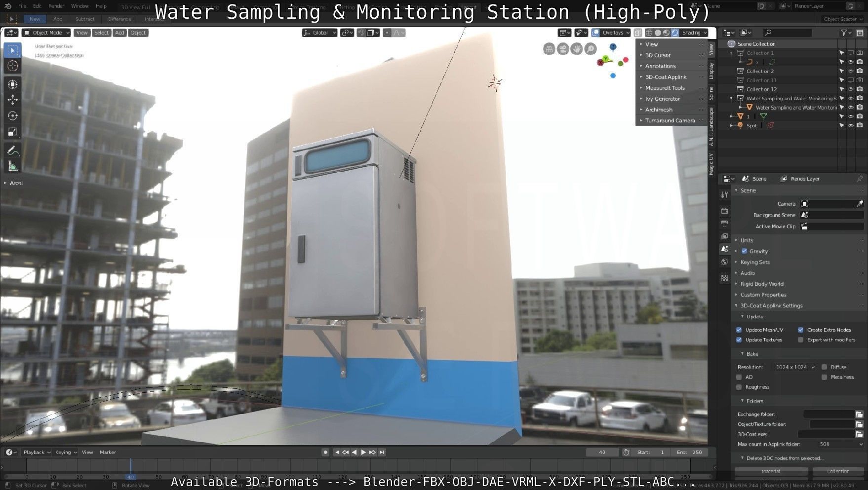 Water Sampling and Monitoring Station High-Poly Version 3D model_35