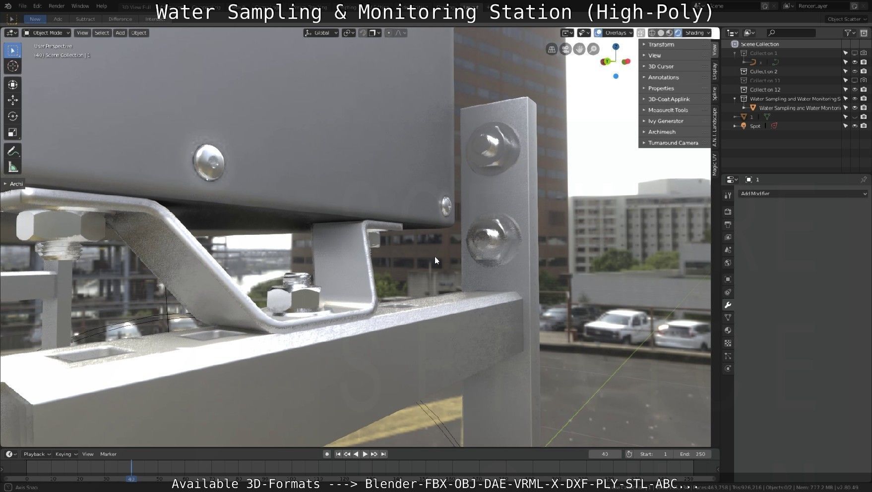 Water Sampling and Monitoring Station High-Poly Version 3D model_9