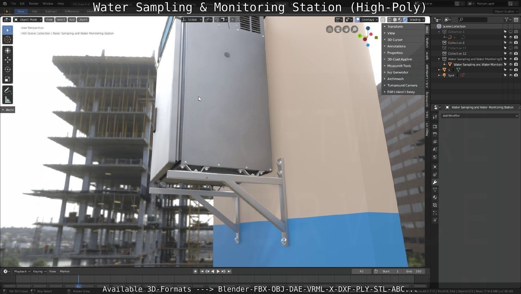 Water Sampling and Monitoring Station High-Poly Version 3D model_5