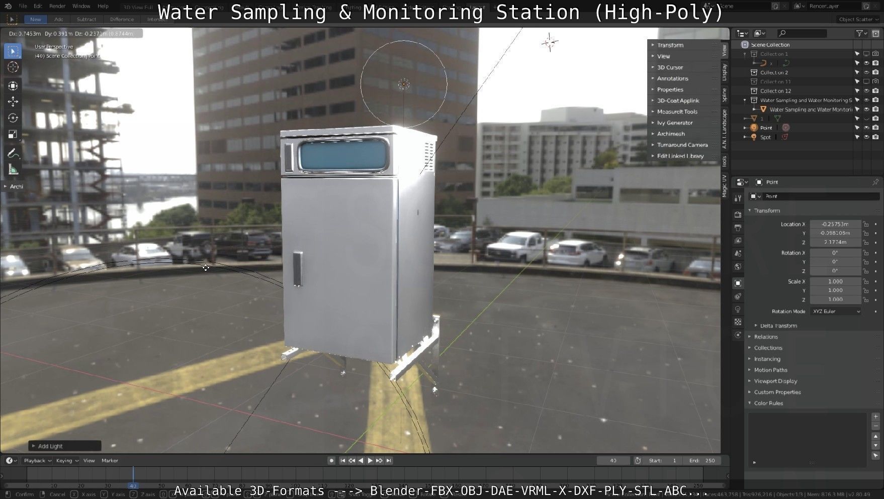 Water Sampling and Monitoring Station High-Poly Version 3D model_2