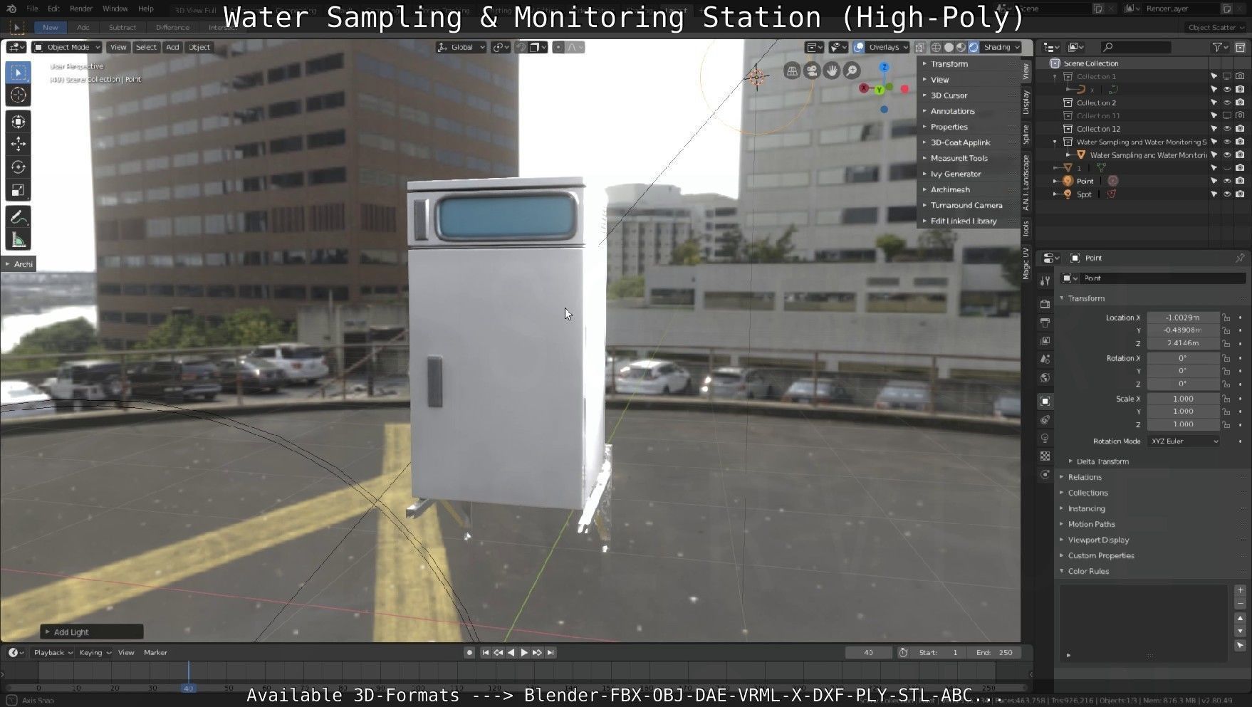 Water Sampling and Monitoring Station High-Poly Version 3D model_16