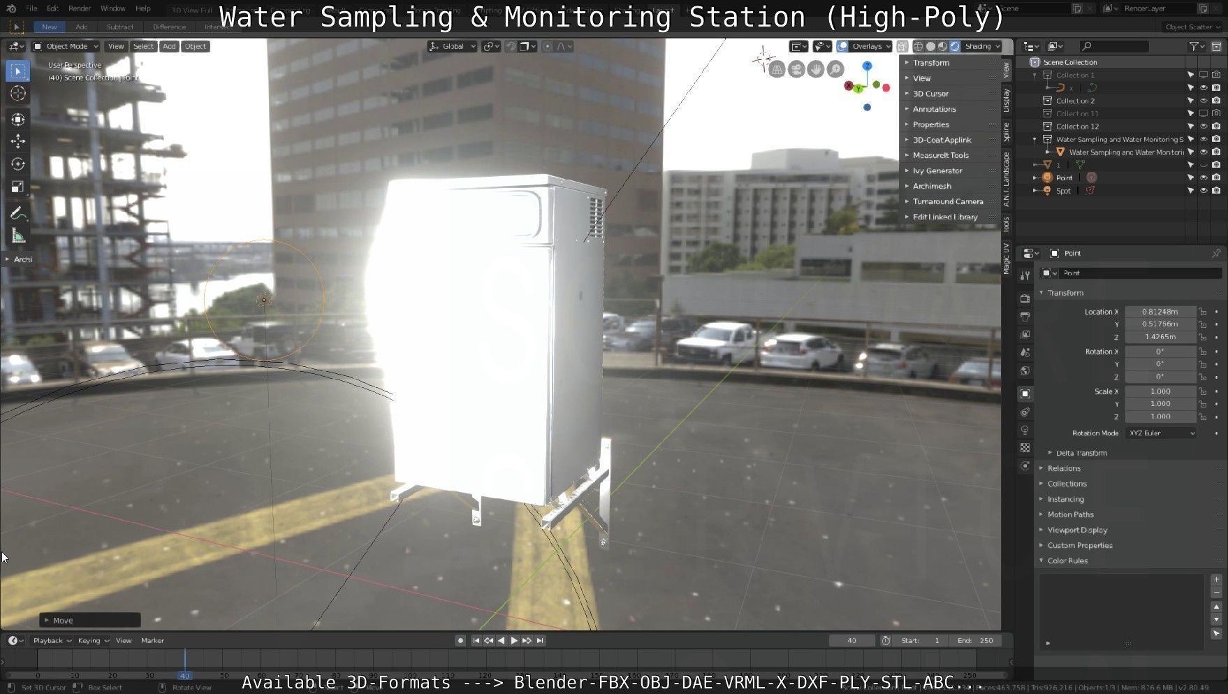 Water Sampling and Monitoring Station High-Poly Version 3D model_14