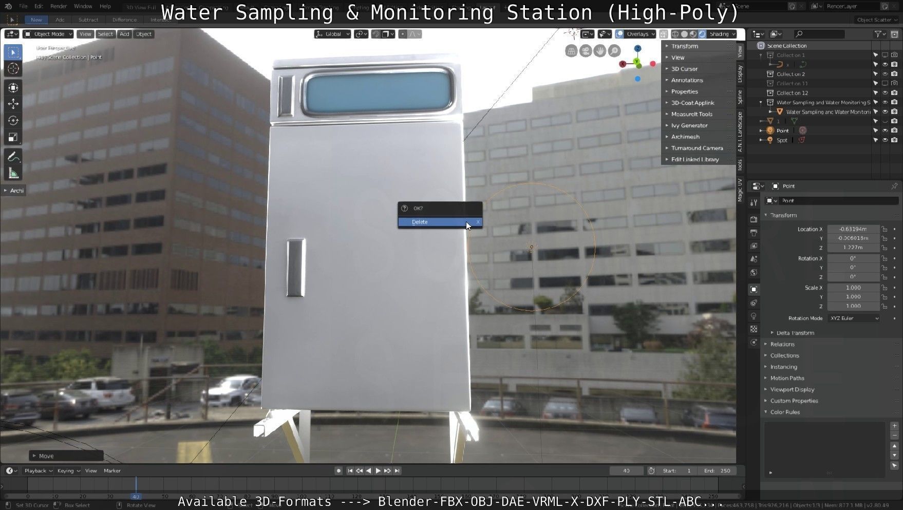 Water Sampling and Monitoring Station High-Poly Version 3D model_30
