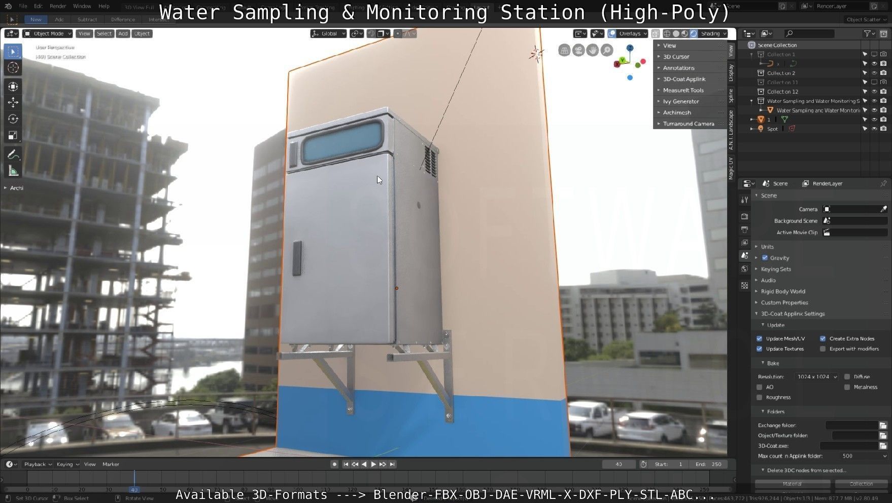 Water Sampling and Monitoring Station High-Poly Version 3D model_26