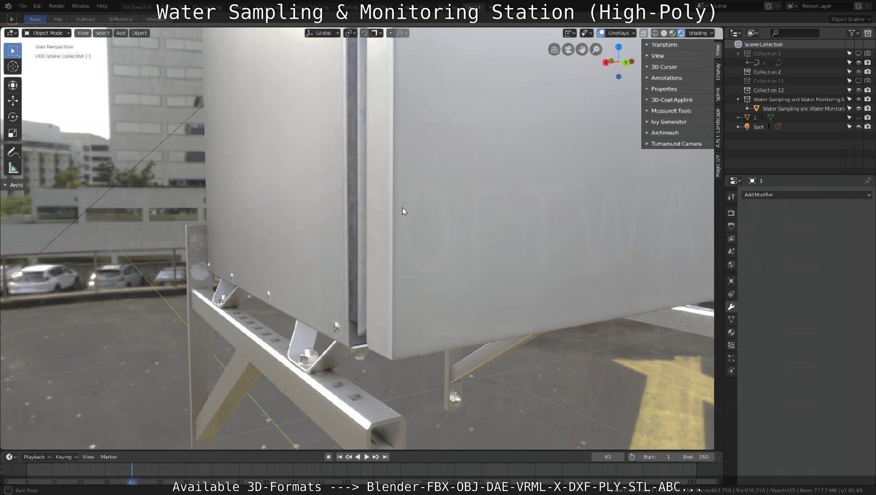 Water Sampling and Monitoring Station High-Poly Version 3D model_13