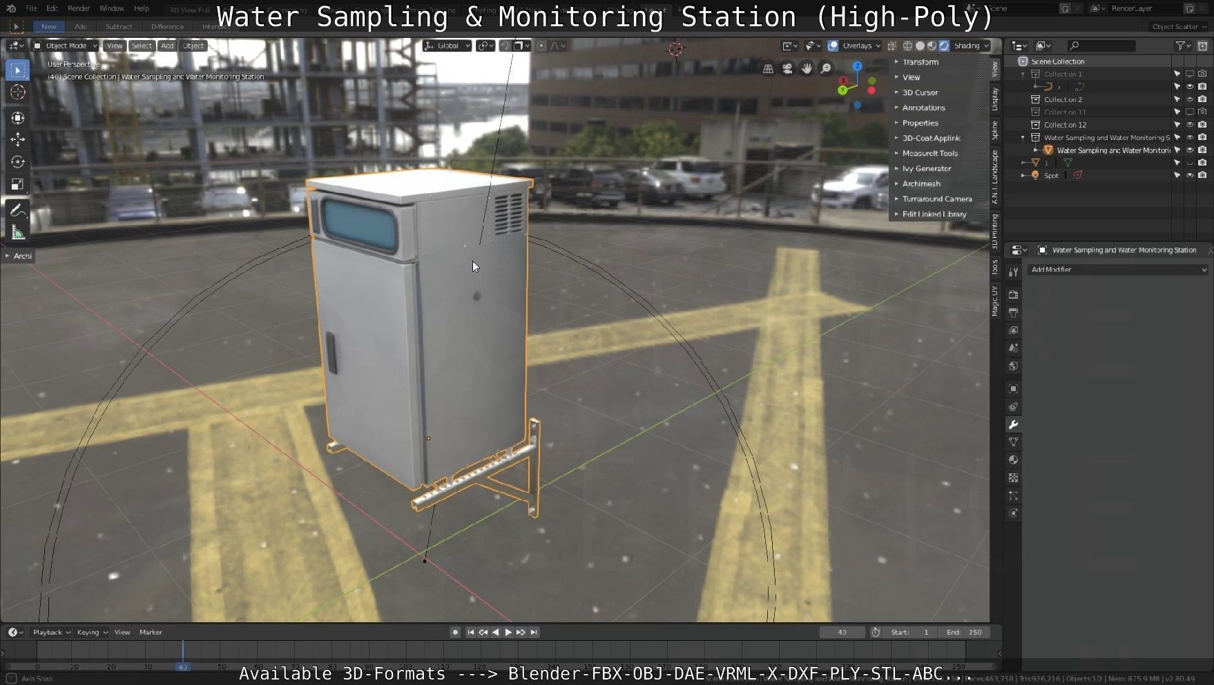 Water Sampling and Monitoring Station High-Poly Version 3D model_60
