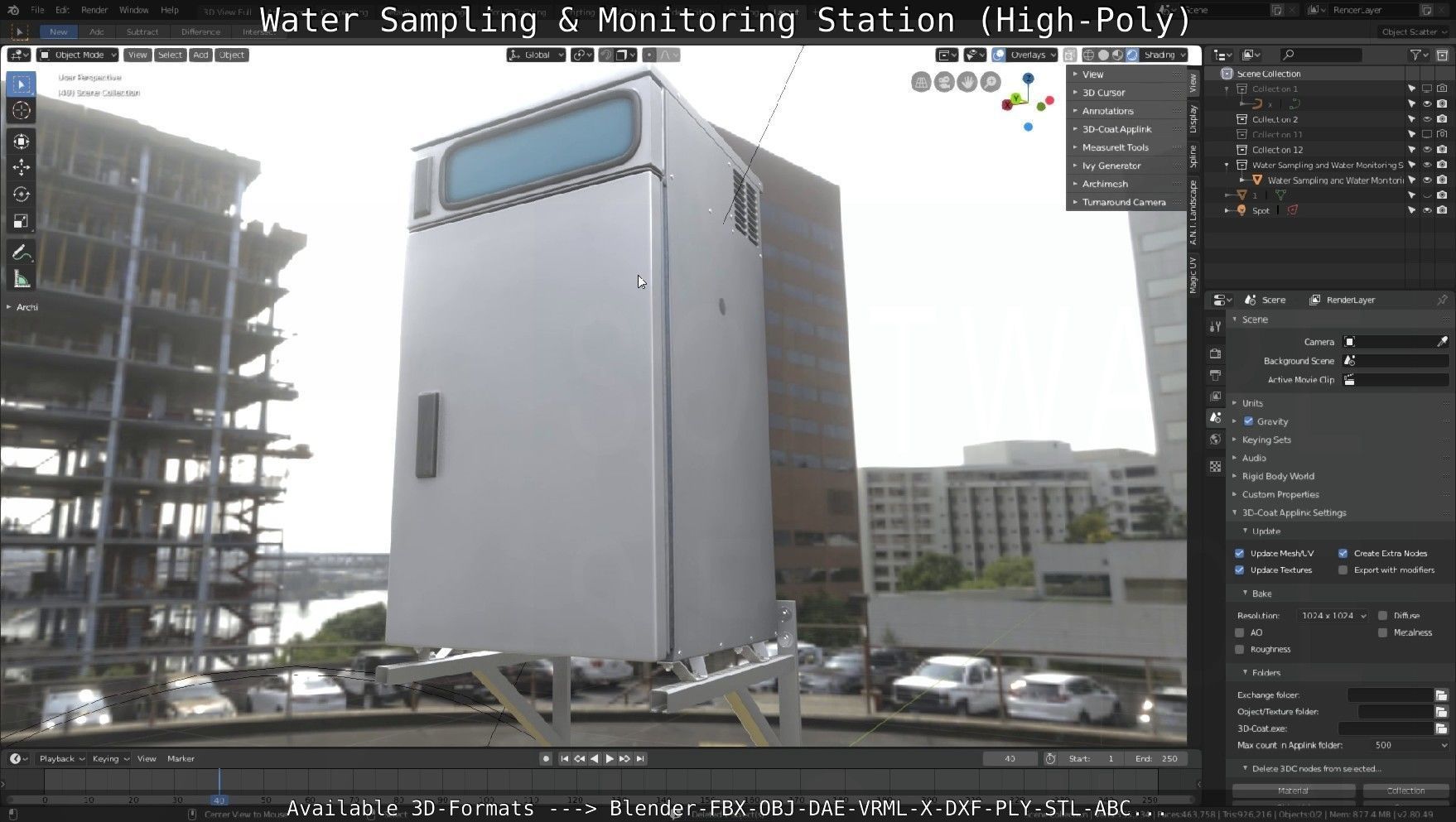 Water Sampling and Monitoring Station High-Poly Version 3D model_25