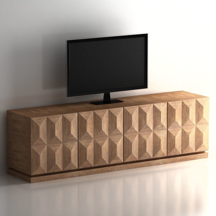 Restoration Hardware Geometric 4-Door Media Console 3D model_2