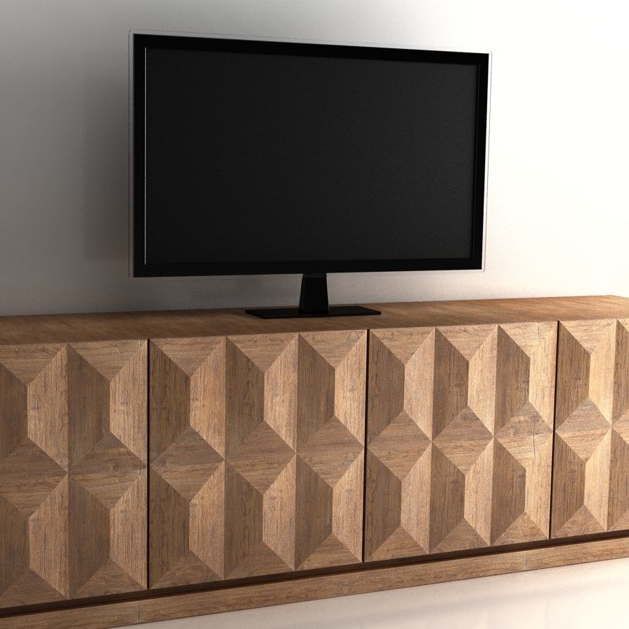 Restoration Hardware Geometric 4-Door Media Console 3D model_1