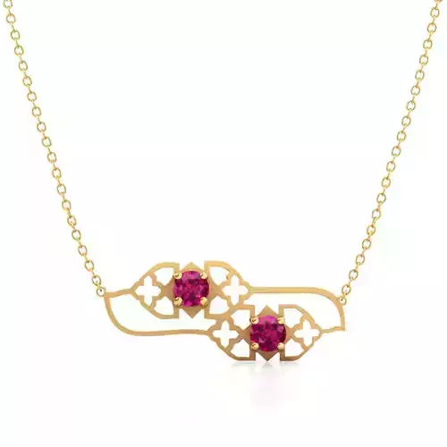 umar Lawn Cutout Necklace 3D print model