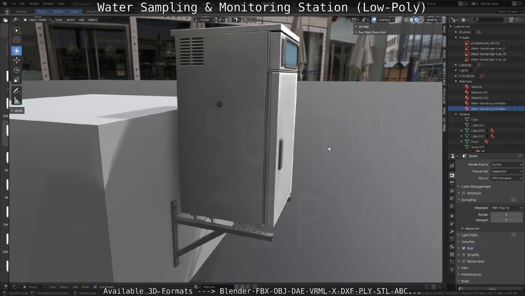 Water Sampling and Monitoring Station Low-Poly Low-poly 3D model_88