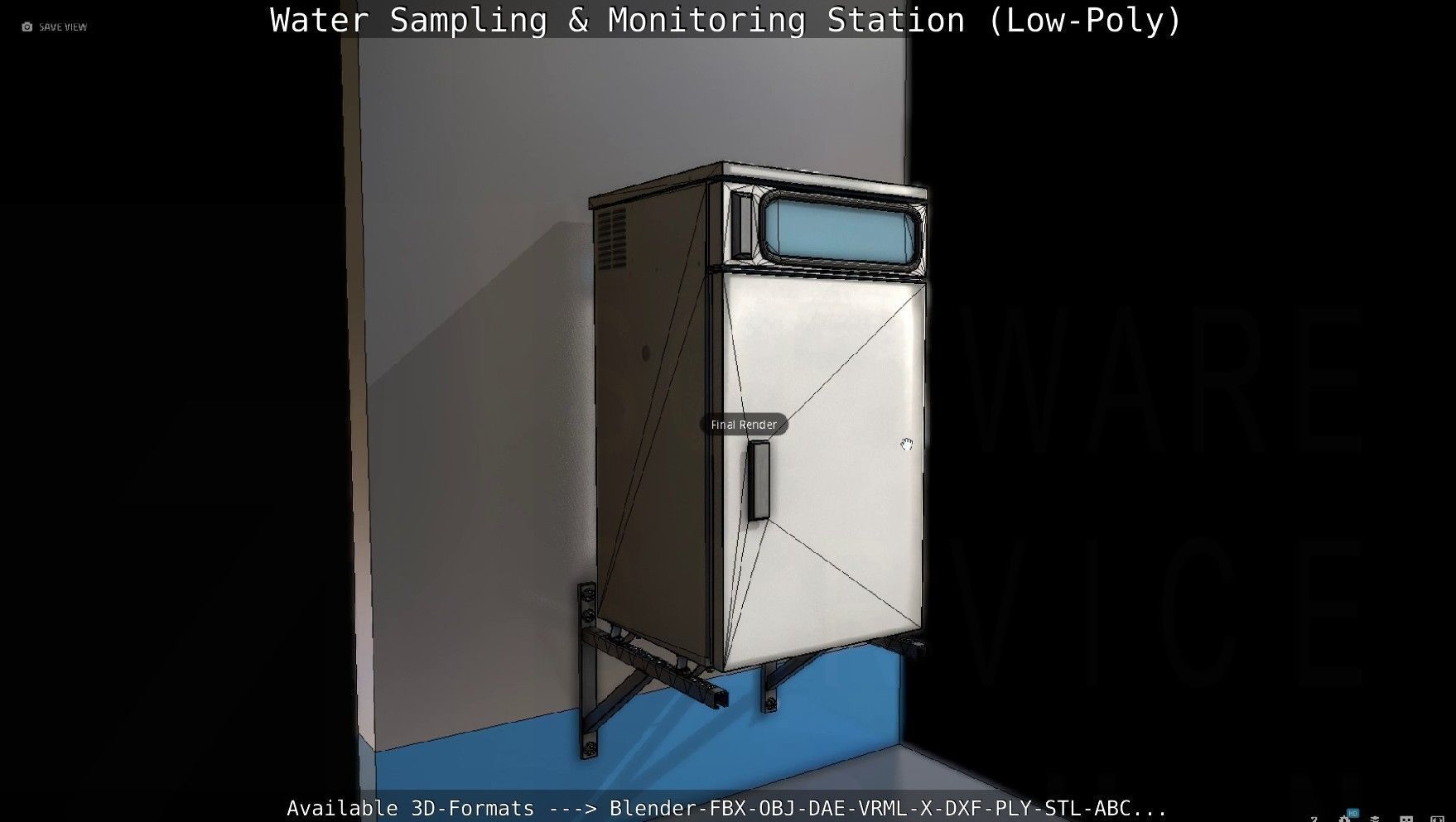 Water Sampling and Monitoring Station Low-Poly Low-poly 3D model_93