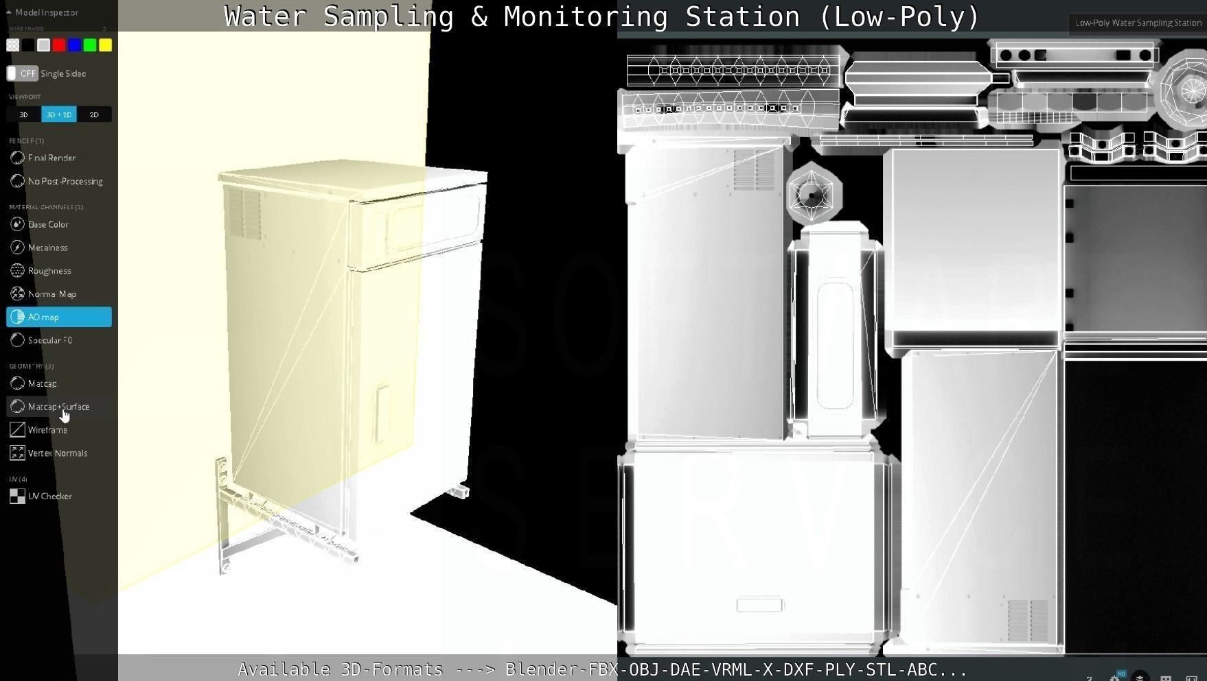 Water Sampling and Monitoring Station Low-Poly Low-poly 3D model_10
