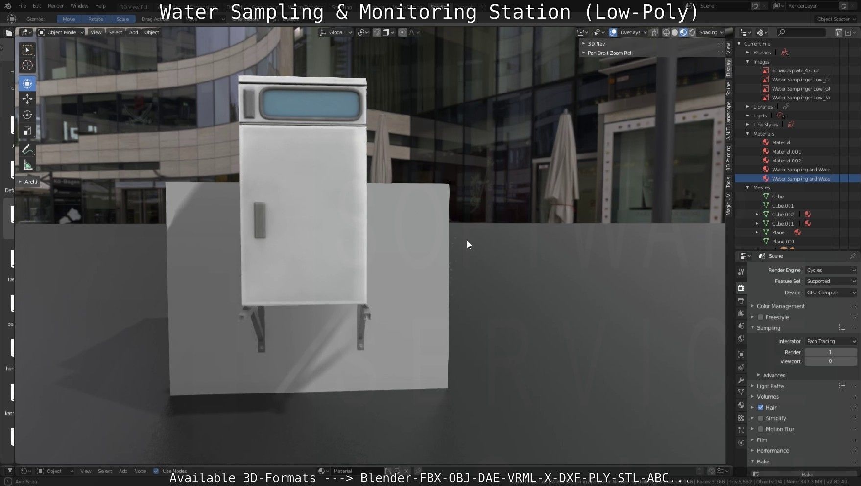 Water Sampling and Monitoring Station Low-Poly Low-poly 3D model_104