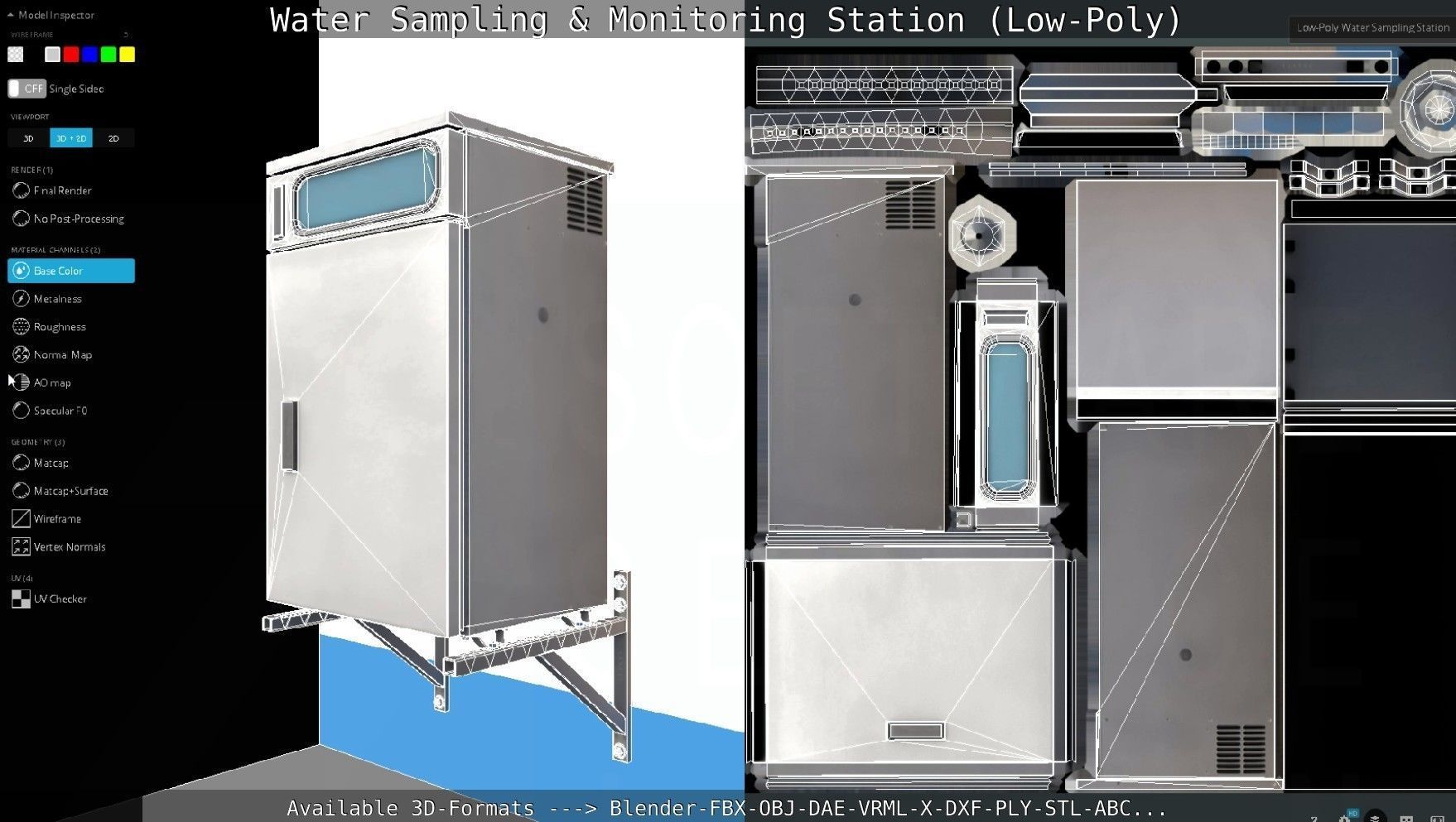 Water Sampling and Monitoring Station Low-Poly Low-poly 3D model_118
