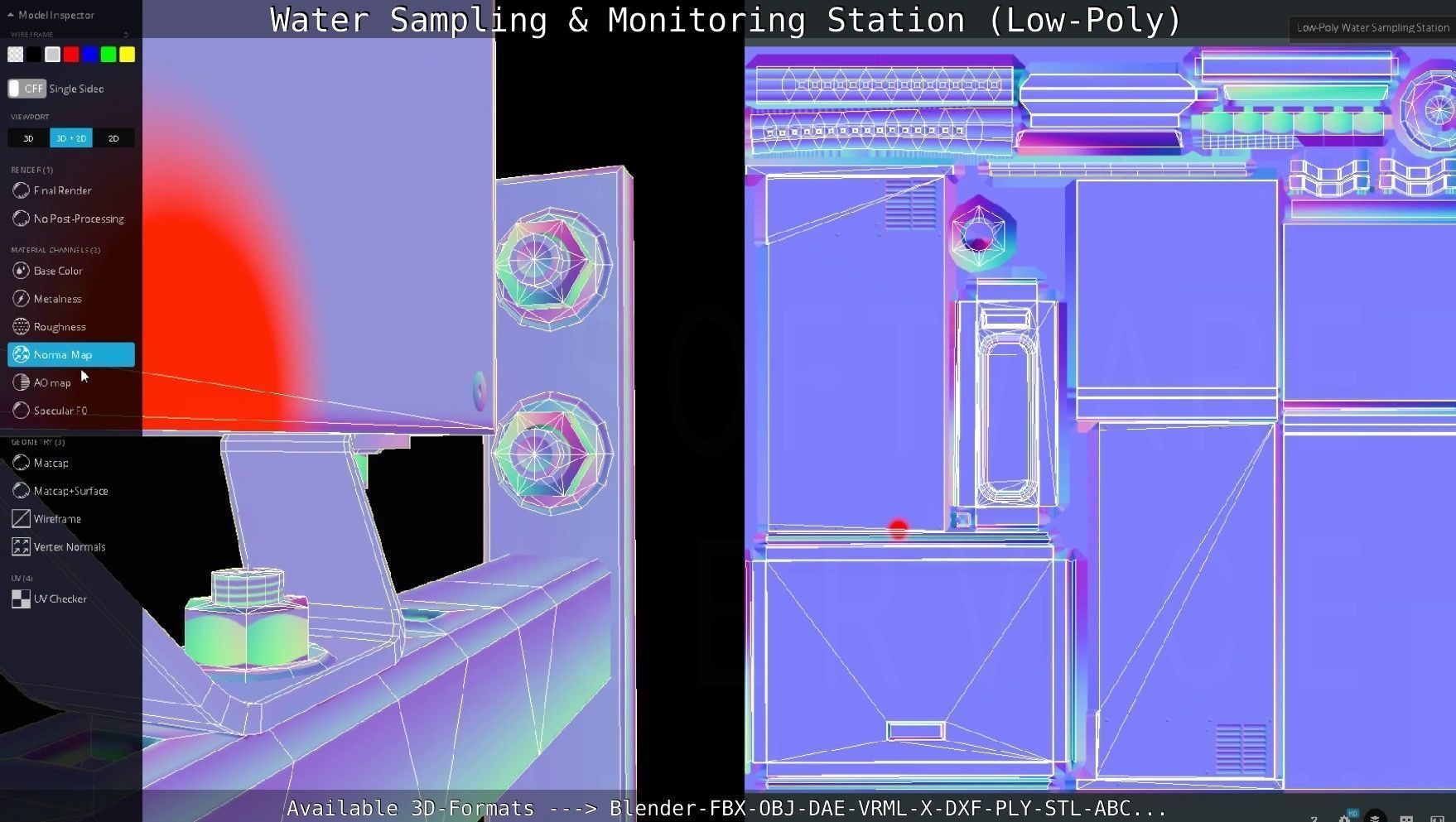 Water Sampling and Monitoring Station Low-Poly Low-poly 3D model_140