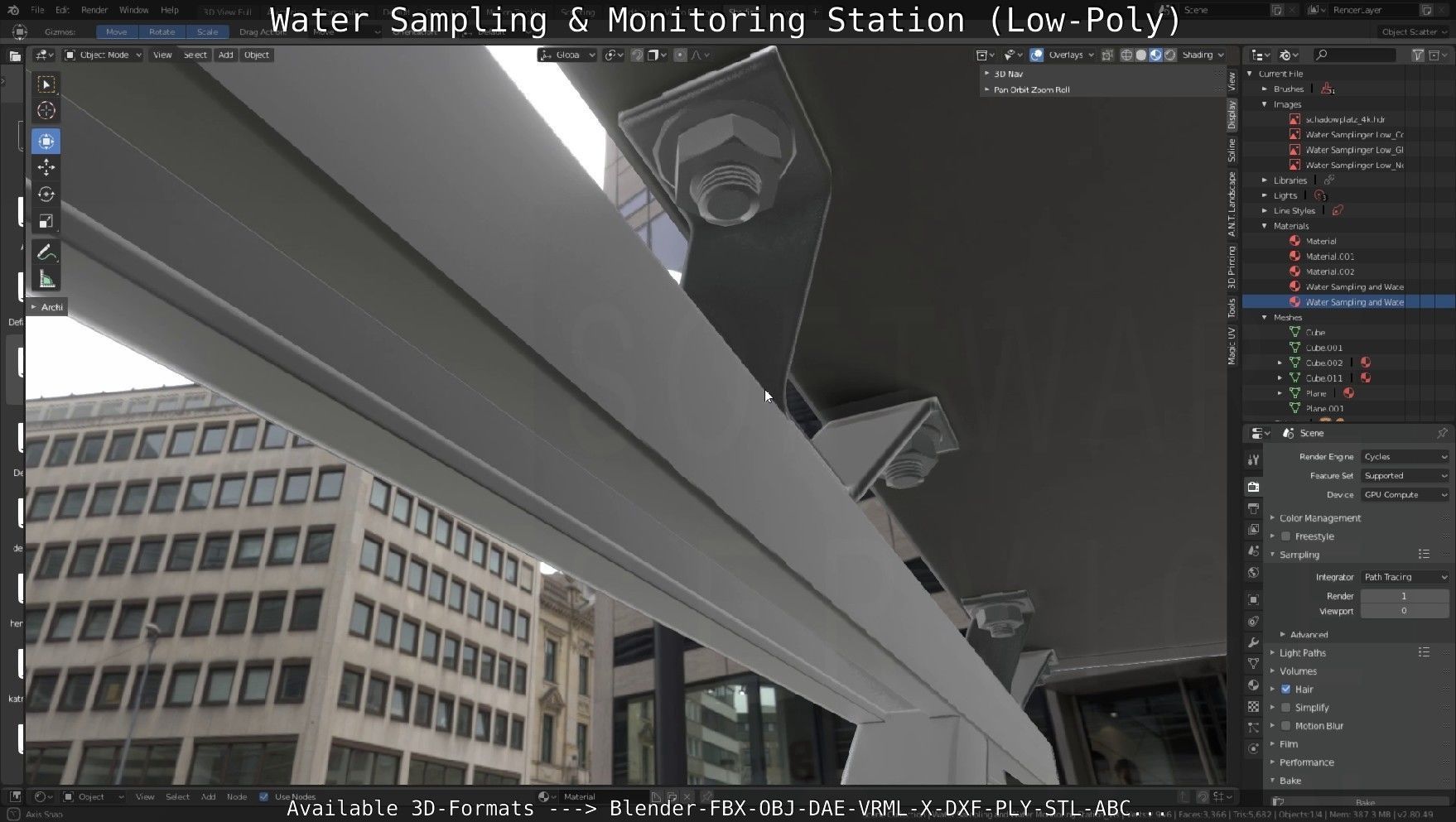 Water Sampling and Monitoring Station Low-Poly Low-poly 3D model_55