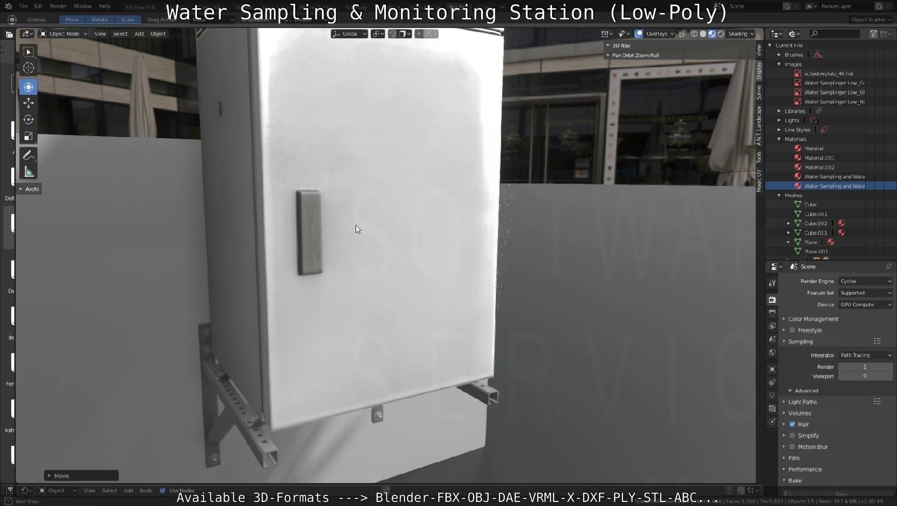 Water Sampling and Monitoring Station Low-Poly Low-poly 3D model_143