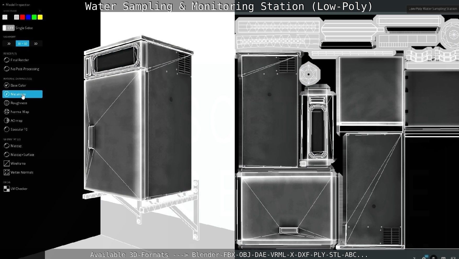 Water Sampling and Monitoring Station Low-Poly Low-poly 3D model_120