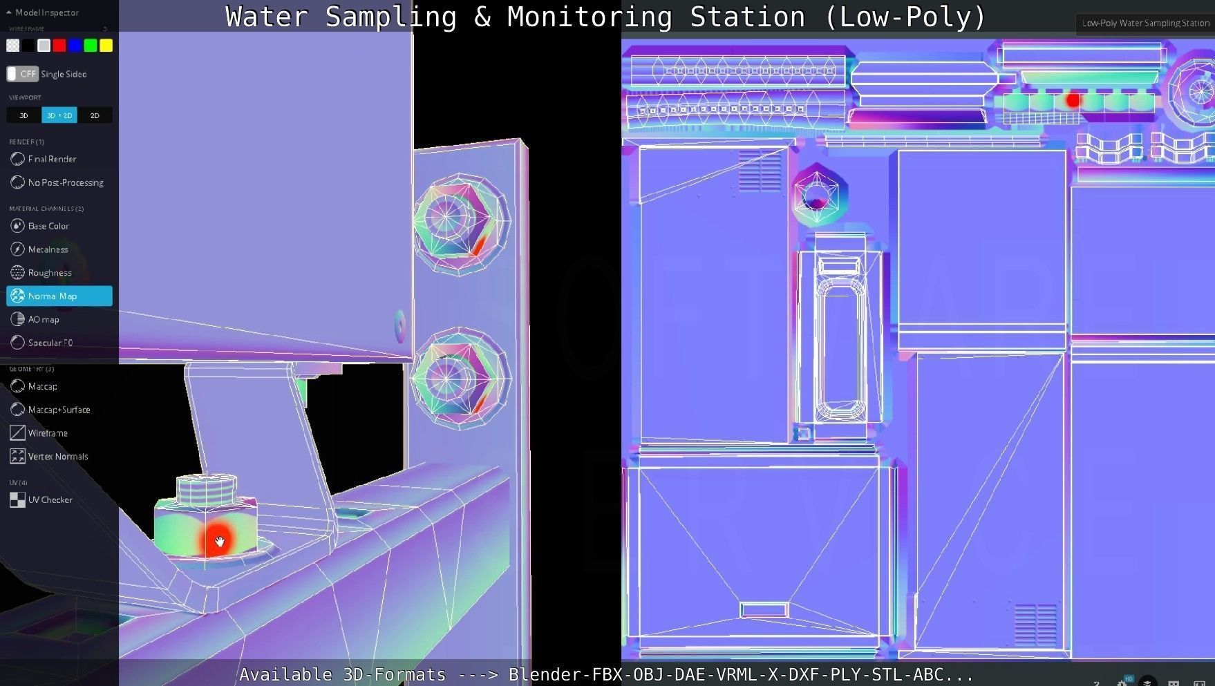 Water Sampling and Monitoring Station Low-Poly Low-poly 3D model_138