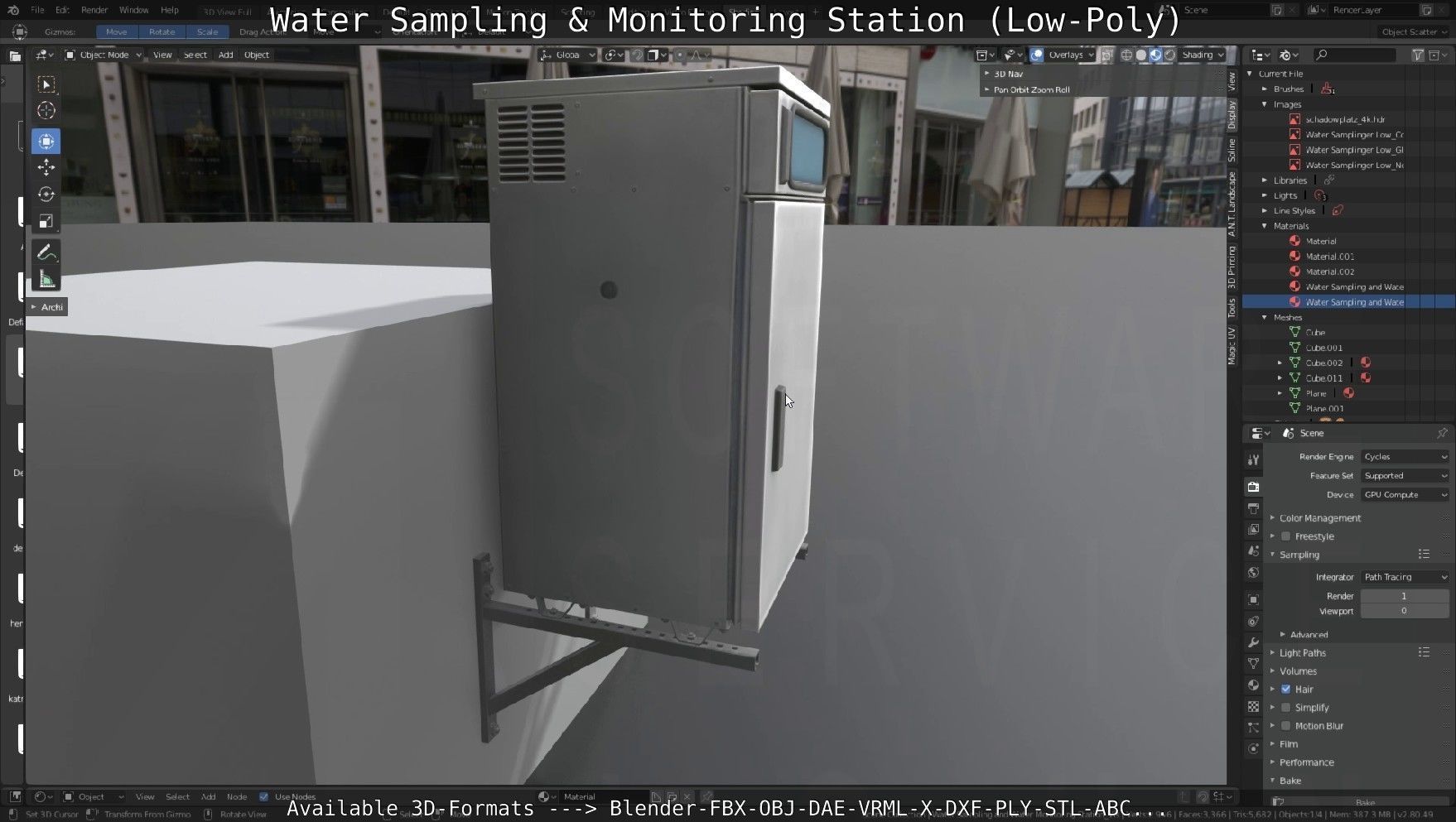 Water Sampling and Monitoring Station Low-Poly Low-poly 3D model_36