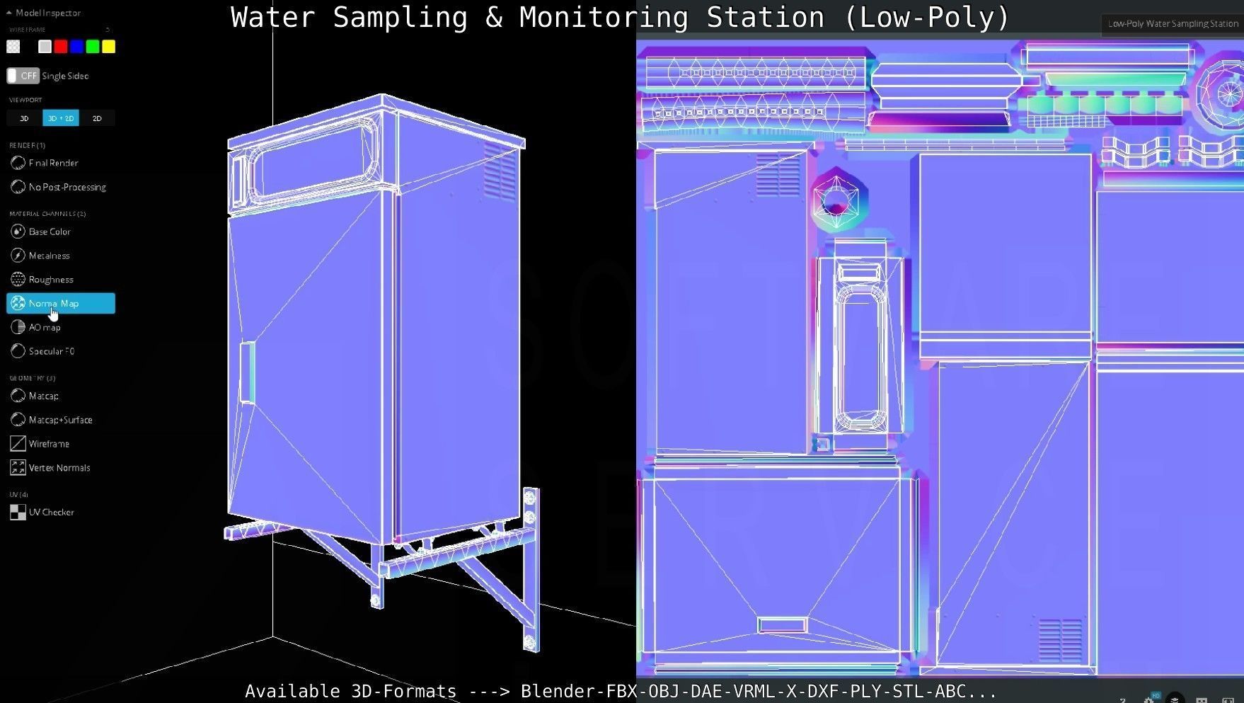 Water Sampling and Monitoring Station Low-Poly Low-poly 3D model_125