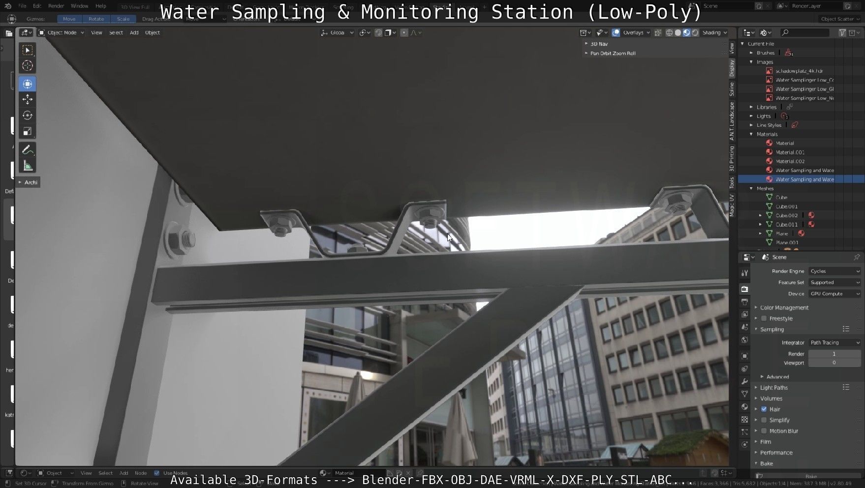 Water Sampling and Monitoring Station Low-Poly Low-poly 3D model_63