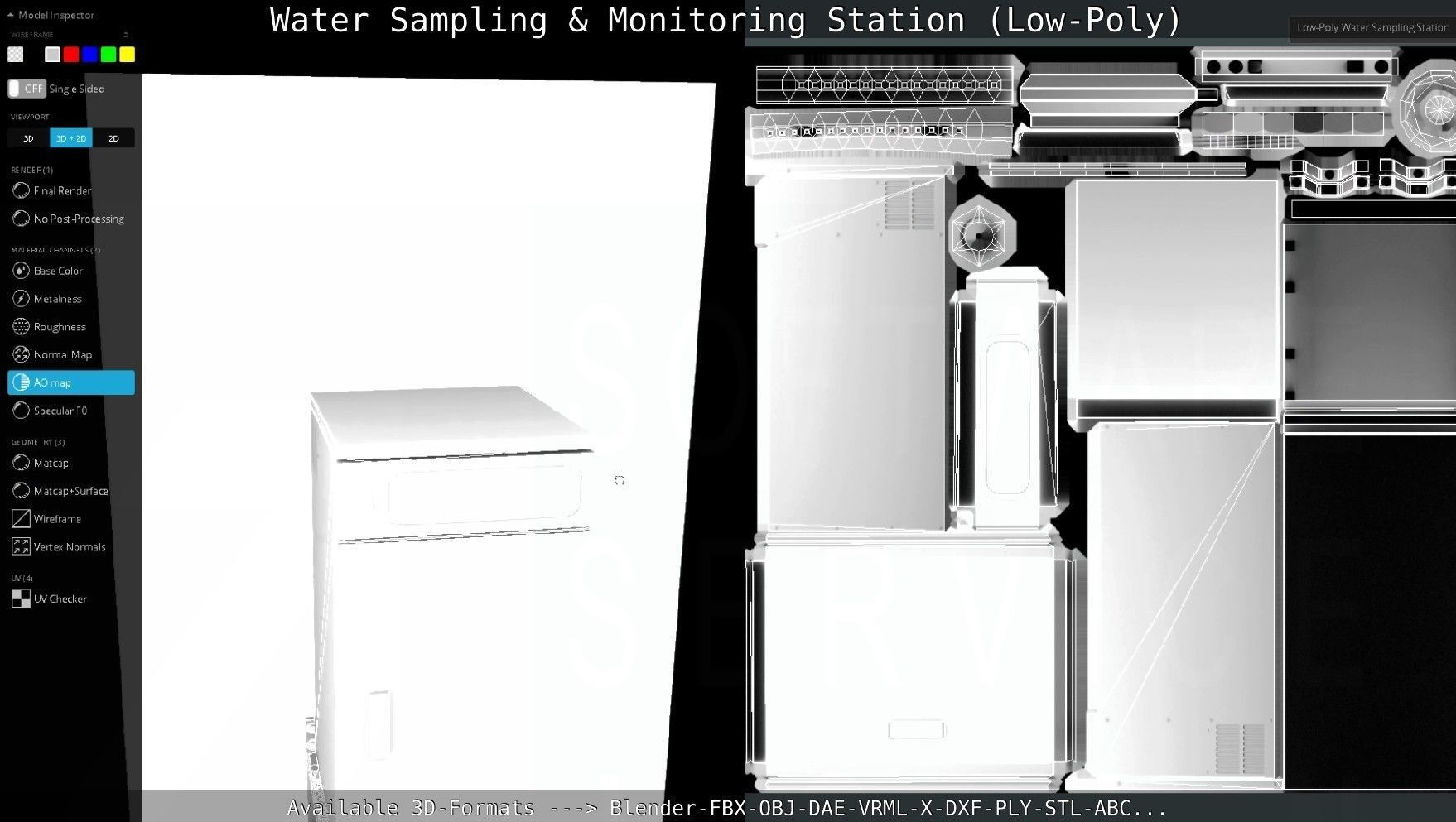 Water Sampling and Monitoring Station Low-Poly Low-poly 3D model_5