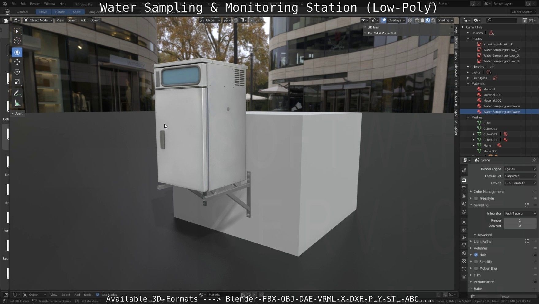 Water Sampling and Monitoring Station Low-Poly Low-poly 3D model_112