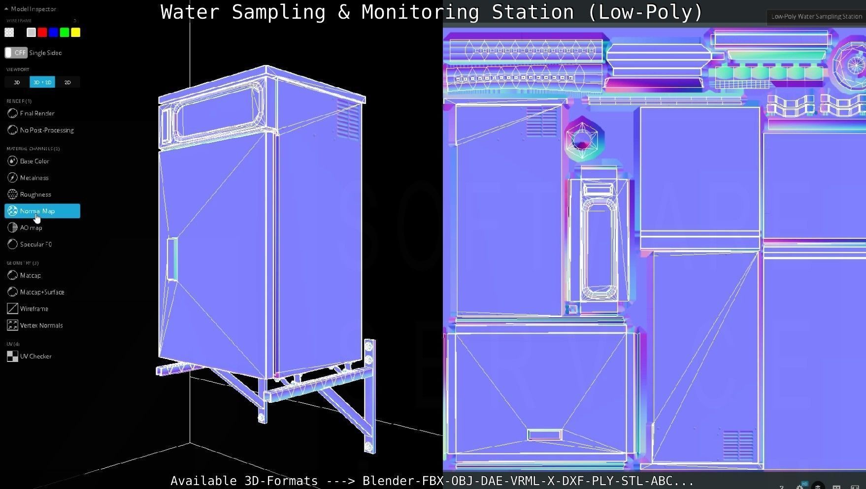 Water Sampling and Monitoring Station Low-Poly Low-poly 3D model_123