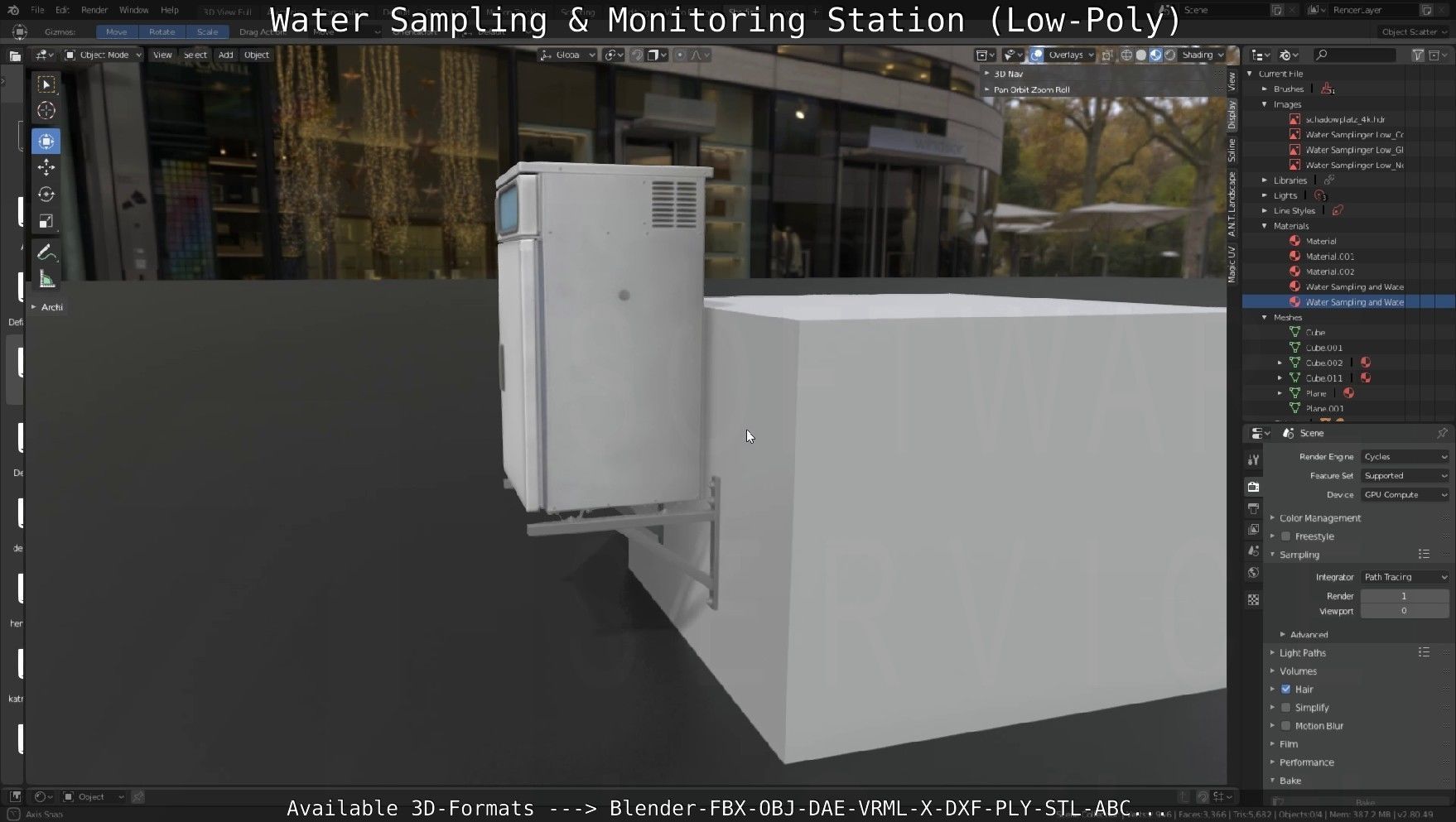 Water Sampling and Monitoring Station Low-Poly Low-poly 3D model_21