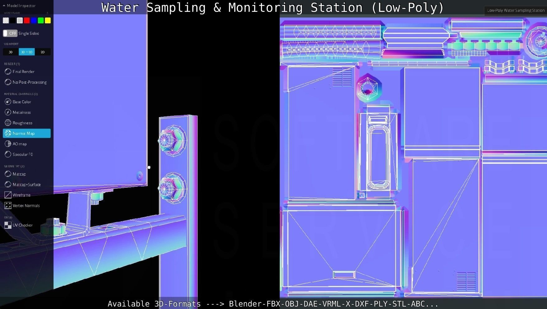 Water Sampling and Monitoring Station Low-Poly Low-poly 3D model_130