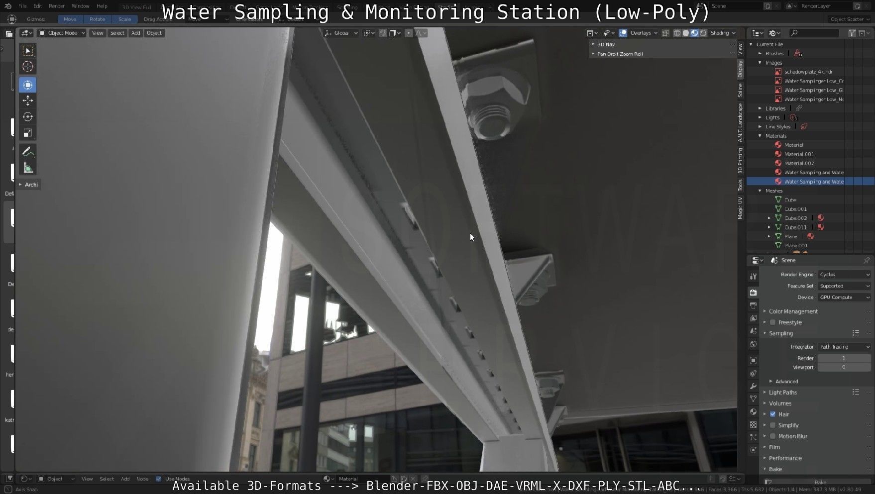 Water Sampling and Monitoring Station Low-Poly Low-poly 3D model_60