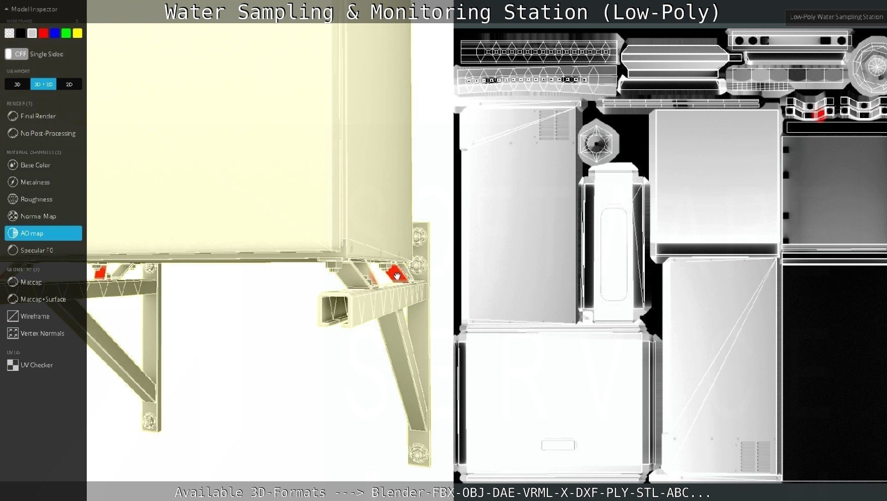 Water Sampling and Monitoring Station Low-Poly Low-poly 3D model_142