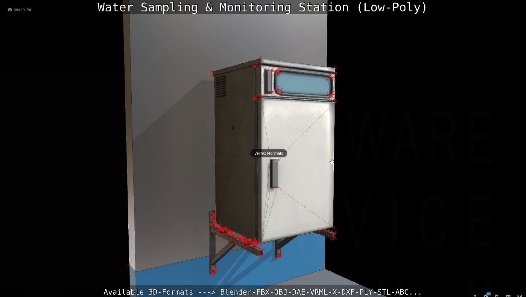 Water Sampling and Monitoring Station Low-Poly Low-poly 3D model_90