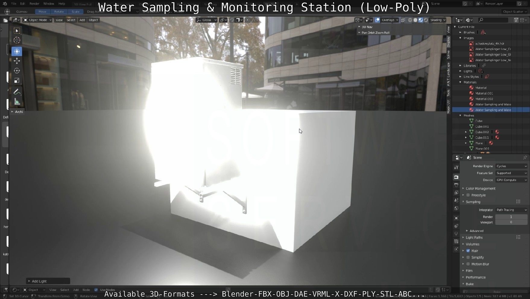 Water Sampling and Monitoring Station Low-Poly Low-poly 3D model_117