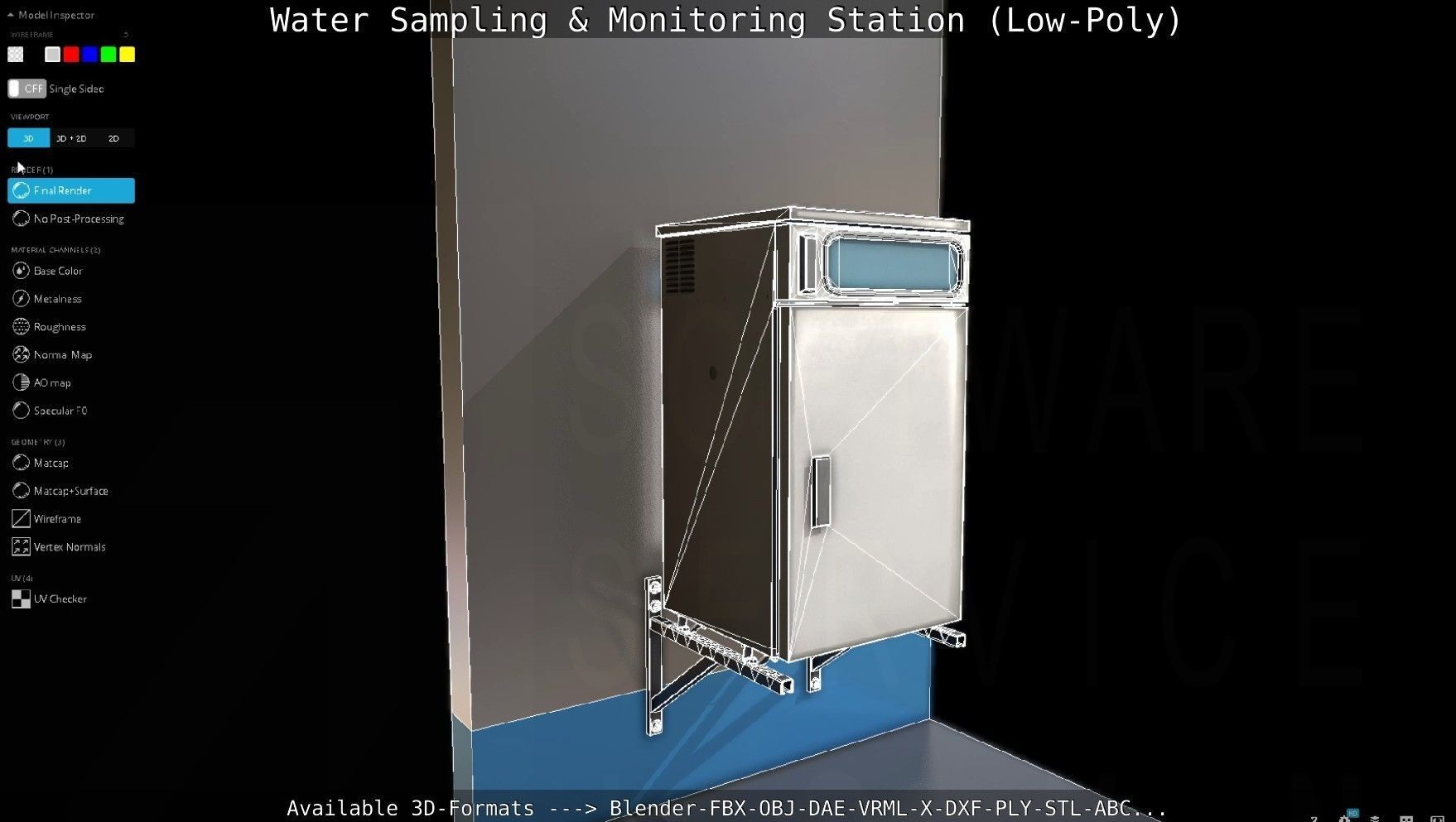 Water Sampling and Monitoring Station Low-Poly Low-poly 3D model_17