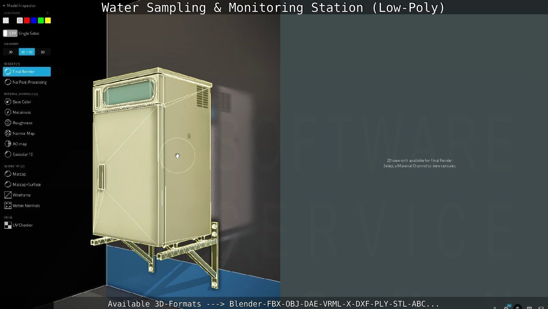 Water Sampling and Monitoring Station Low-Poly Low-poly 3D model_114