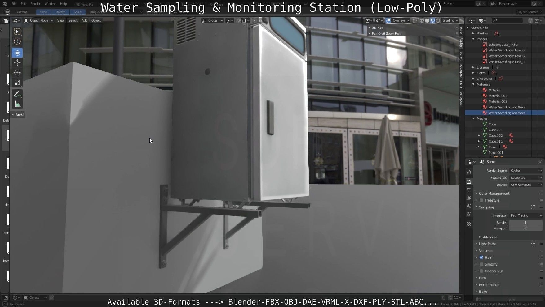 Water Sampling and Monitoring Station Low-Poly Low-poly 3D model_37