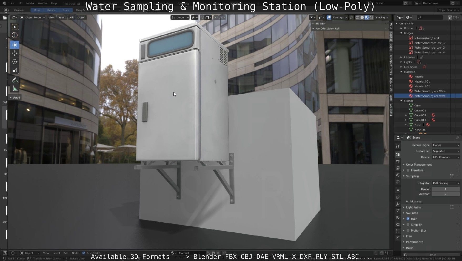 Water Sampling and Monitoring Station Low-Poly Low-poly 3D model_27