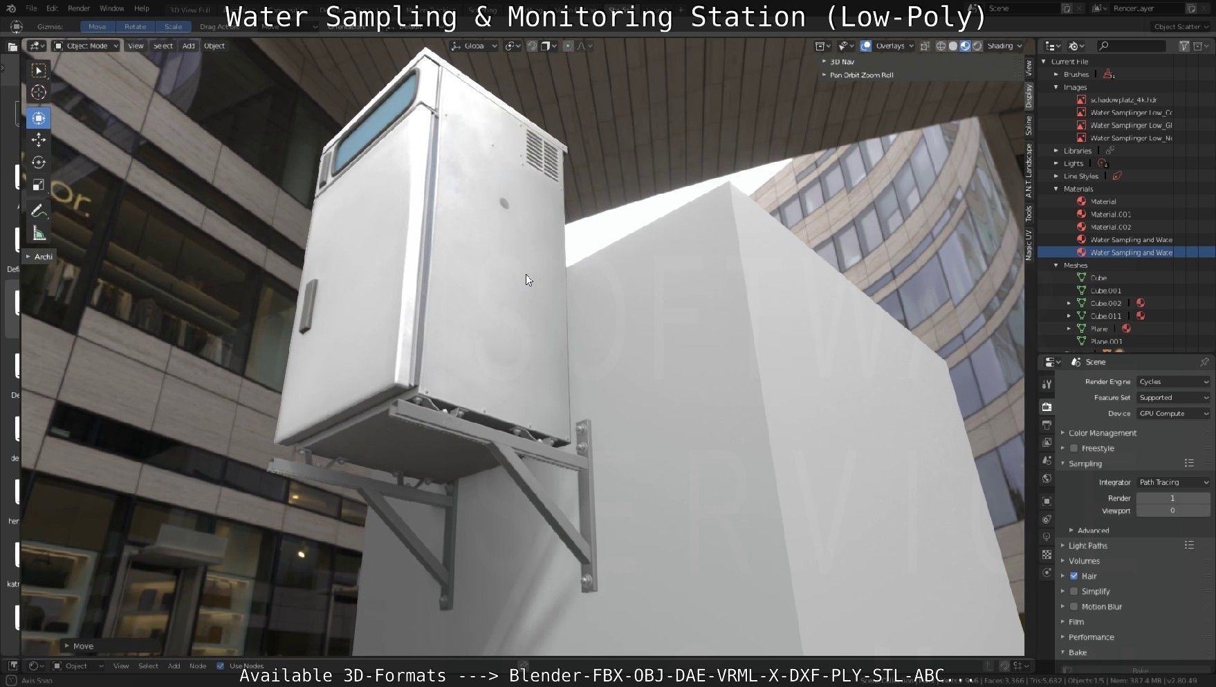 Water Sampling and Monitoring Station Low-Poly Low-poly 3D model_42