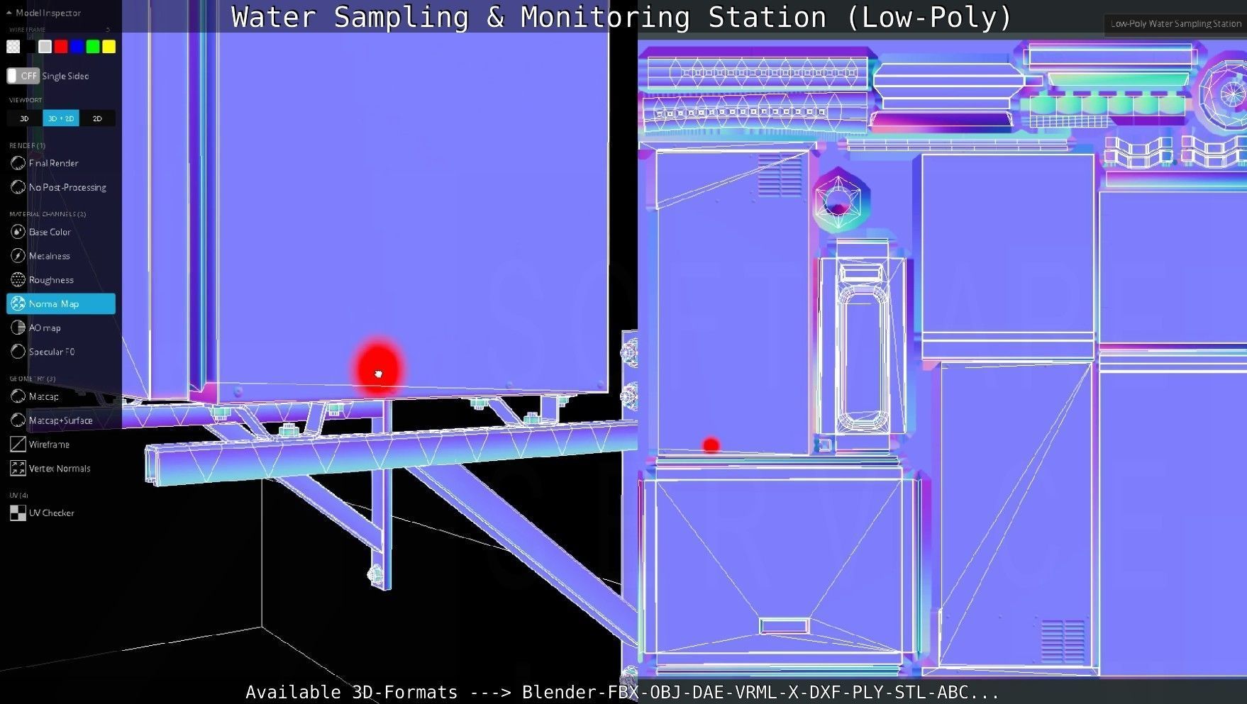 Water Sampling and Monitoring Station Low-Poly Low-poly 3D model_129